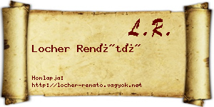 Locher Renátó névjegykártya